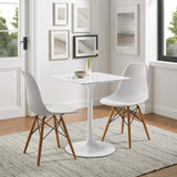 Lumen 24" Square Wood Dining Table in White