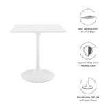 Lumen 28" Square Wood Dining Table in White