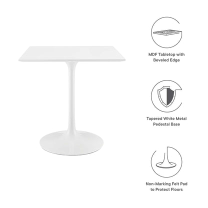 Lippa 28" Square Wood Dining Table by Furniture For America