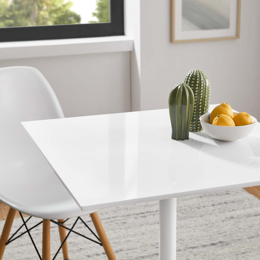 Lumen 28" Square Wood Dining Table in White