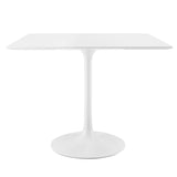 Lumen 36" Square Wood Dining Table in White