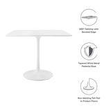 Lumen 36" Square Wood Dining Table in White