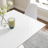 Lumen 36" Square Wood Dining Table in White
