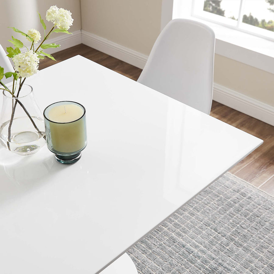 Lumen 36" Square Wood Dining Table in White