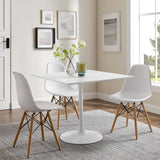 Lumen 36" Square Wood Dining Table in White