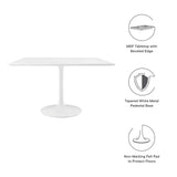 Lumen 48" Square Wood Dining Table in White