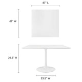 Lumen 48" Square Wood Dining Table in White