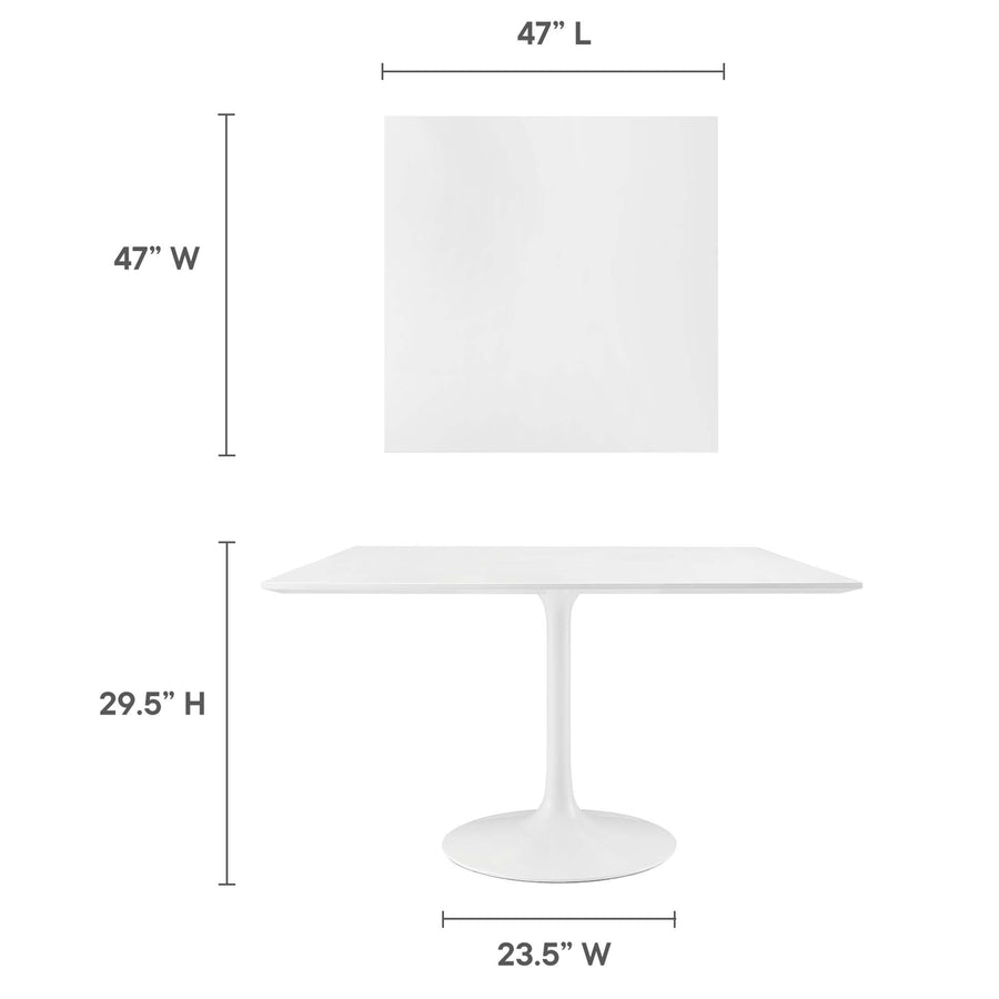 Lumen 48" Square Wood Dining Table in White