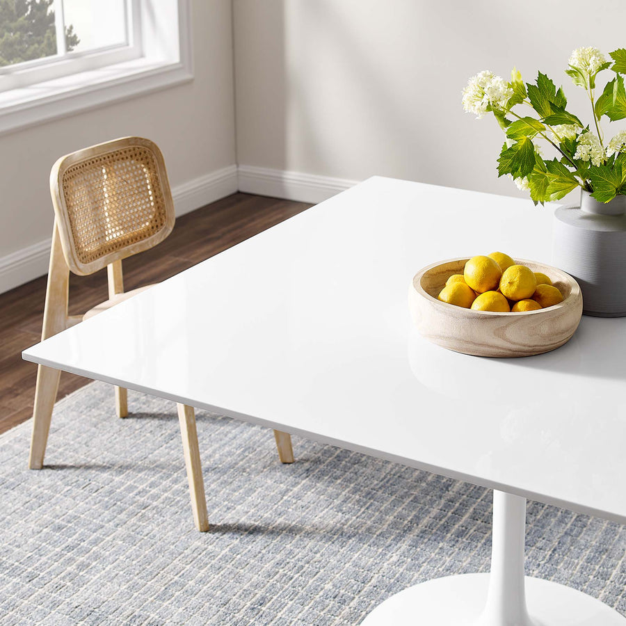 Lumen 48" Square Wood Dining Table in White