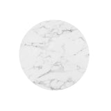 Lumen 28" Round Faux Marble Dining Table in White