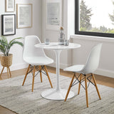 Lumen 28" Round Faux Marble Dining Table in White