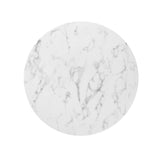 Lumen 36" Round Faux Marble Dining Table in White