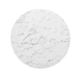 Lumen 40" Round Faux Marble Dining Table in White