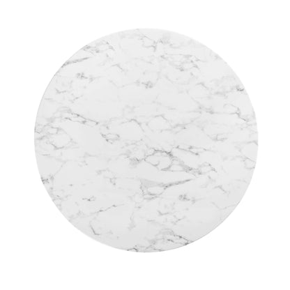Lippa 48" Round Faux Marble Dining Table by Furniture For America