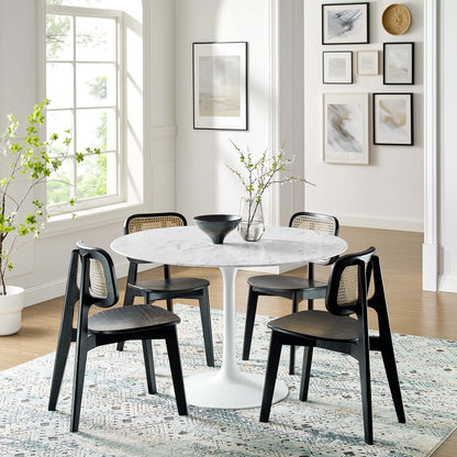 Lippa 48" Round Faux Marble Dining Table by Furniture For America