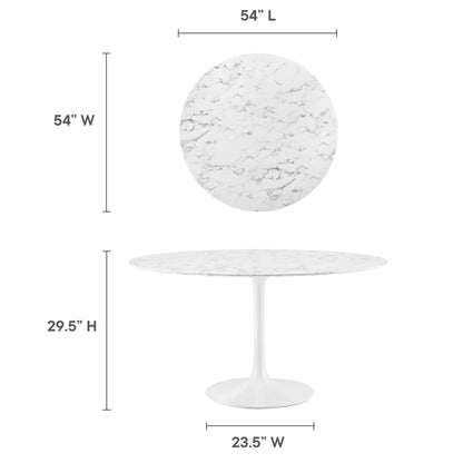 Lippa 54" Round Faux Marble Dining Table by Furniture For America
