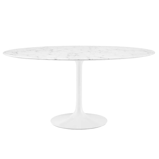 Lippa 60" Round Faux Marble Dining Table by Furniture For America