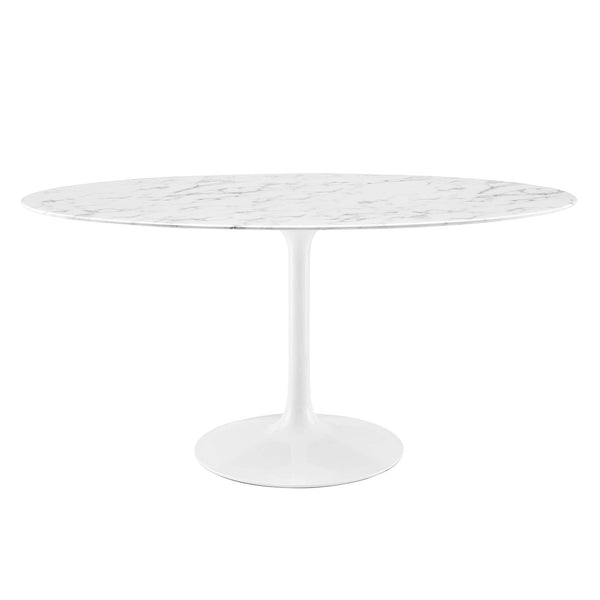 Lippa 60" Oval Faux Marble Dining Table by Furniture For America