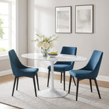 Lumen 60" Oval Faux Marble Dining Table in White