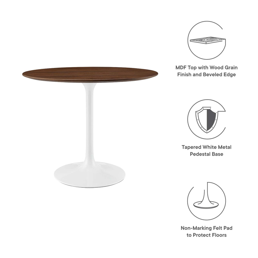 Lumen 36" Round Wood Dining Table in Walnut