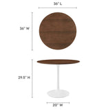 Lumen 36" Round Wood Dining Table in Walnut