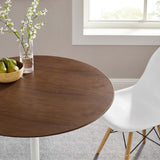 Lumen 36" Round Wood Dining Table in Walnut
