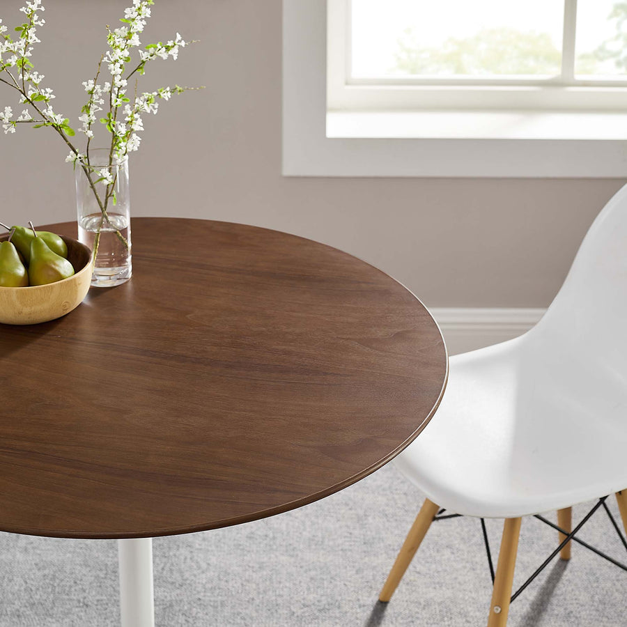 Lumen 36" Round Wood Dining Table in Walnut