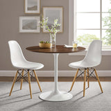 Lumen 36" Round Wood Dining Table in Walnut