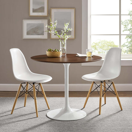 Lippa 36" Round Wood Dining Table in Walnut