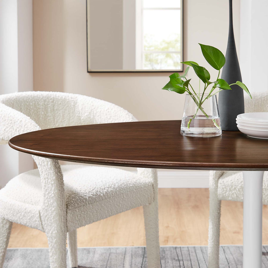 Lumen 60" Oval Wood Dining Table in Walnut