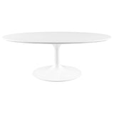 Lumen 42" Oval Wood Coffee Table in White