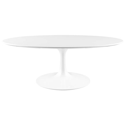 Lippa 42" Oval Wood Coffee Table in White