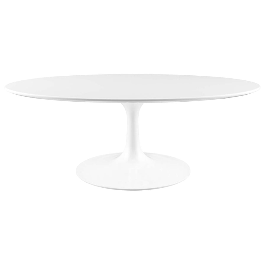 Lumen 42" Oval Wood Coffee Table in White