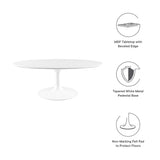 Lumen 42" Oval Wood Coffee Table in White