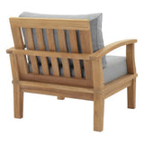 Cove Outdoor Patio Teak Armchair in Natural Gray