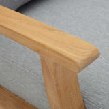 Cove Outdoor Patio Teak Armchair in Natural Gray