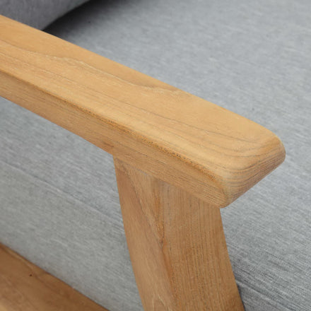 Marina Outdoor Patio Teak Armchair in Natural Gray