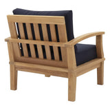 Cove Outdoor Patio Teak Armchair in Natural Navy