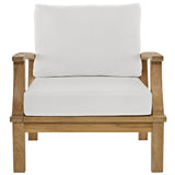 Cove Outdoor Patio Teak Armchair in Natural White