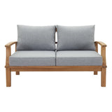 Cove Outdoor Patio Teak Loveseat in Natural Gray