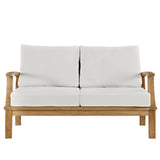Cove Outdoor Patio Teak Loveseat in Natural White