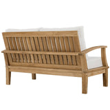 Cove Outdoor Patio Teak Loveseat in Natural White