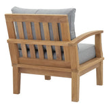 Cove Outdoor Patio Teak Left-Facing Sofa in Natural Gray