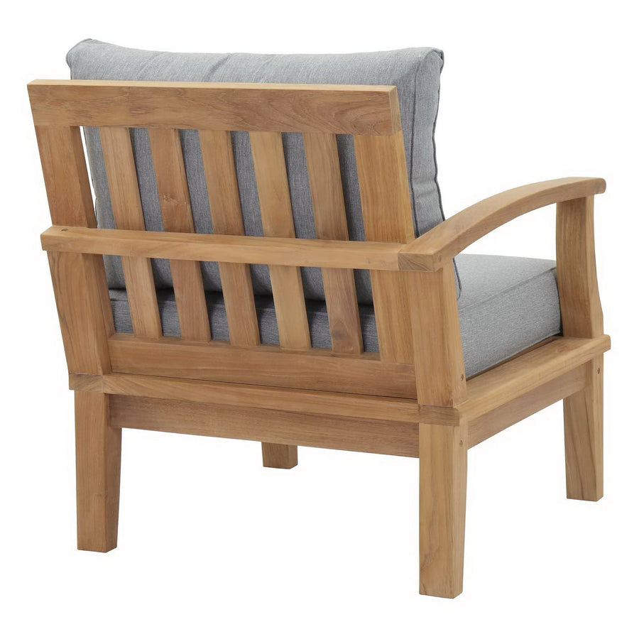 Cove Outdoor Patio Teak Left-Facing Sofa in Natural Gray