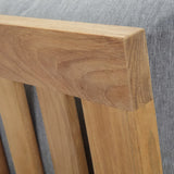 Cove Outdoor Patio Teak Left-Facing Sofa in Natural Gray