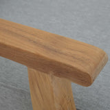 Cove Outdoor Patio Teak Left-Facing Sofa in Natural Gray