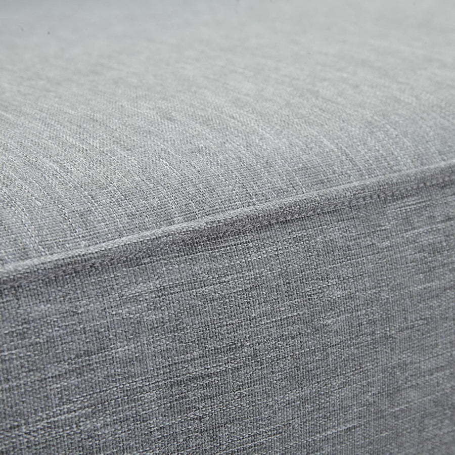 Cove Outdoor Patio Teak Left-Facing Sofa in Natural Gray