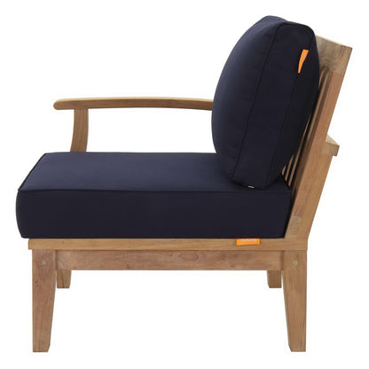 Marina Outdoor Patio Teak Left-Facing Sofa by Furniture For America
