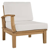 Cove Outdoor Patio Teak Left-Facing Sofa in Natural White