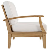 Cove Outdoor Patio Teak Left-Facing Sofa in Natural White